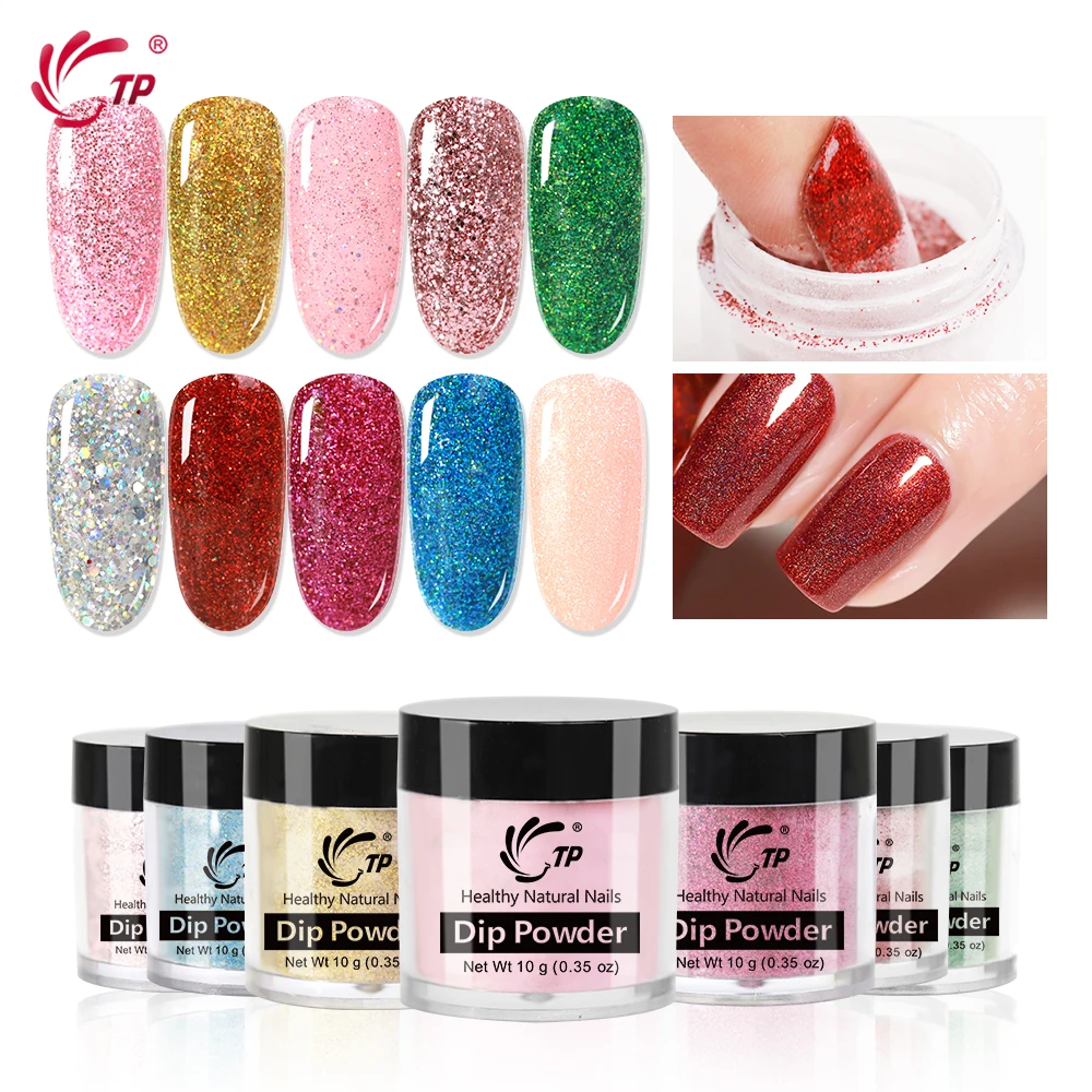 Набор пудры для ногтей TP 10 мл флуоресцентная неоновая пудра с блеском