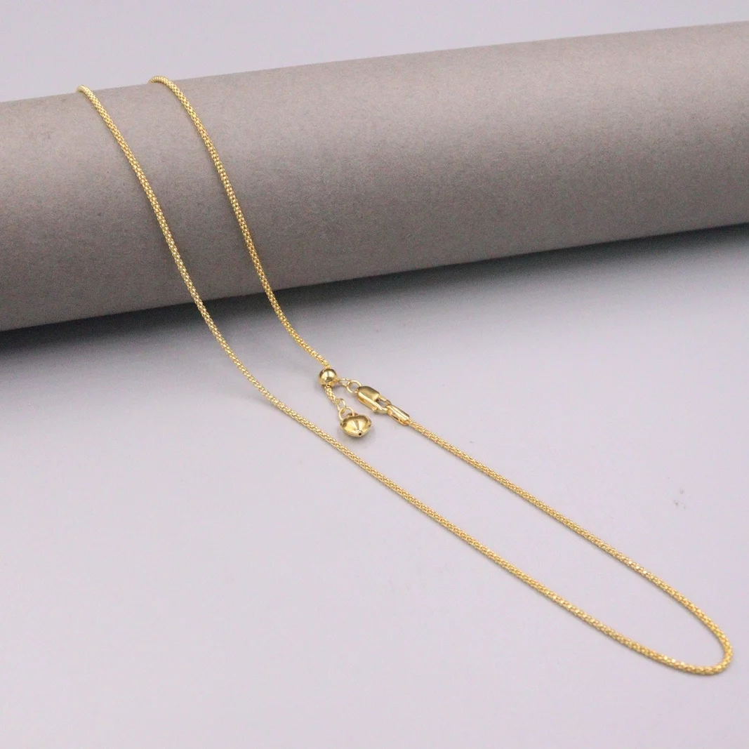 Prezzo Au750 Collana A Catena In Oro Giallo 18 Carati Reale Per Donna Collana Da Donna In Oro Lucido Da 1.1mm Con Popcorn Lucido Regalo 20'L
