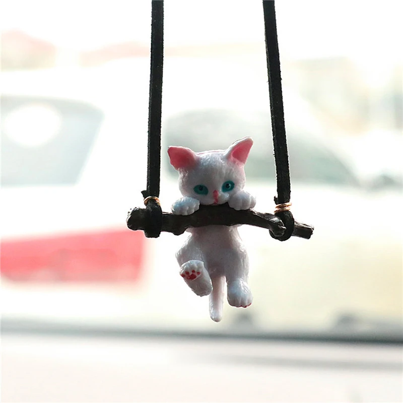 

1pcs Cute Car Pendant Creative Branch Cat Rearview Mirror Pendant Car Interior Decoration For Girls Car Interior Accessories NEW