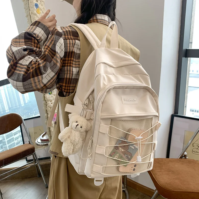 

Harajuku Bag Student New backpack for girls Boy Large-Capacity Nylon net teenager Travel bag fashion Women's backpacks