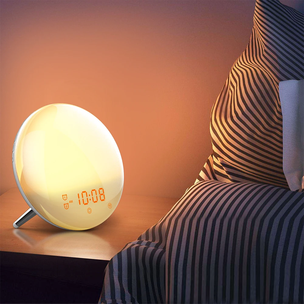 

Smart Wake-Up Light Bedroom Night Light Clock Light Suitable Colorful Atmosphere Light For Bedroom Intelligent Lamp Night Lamp