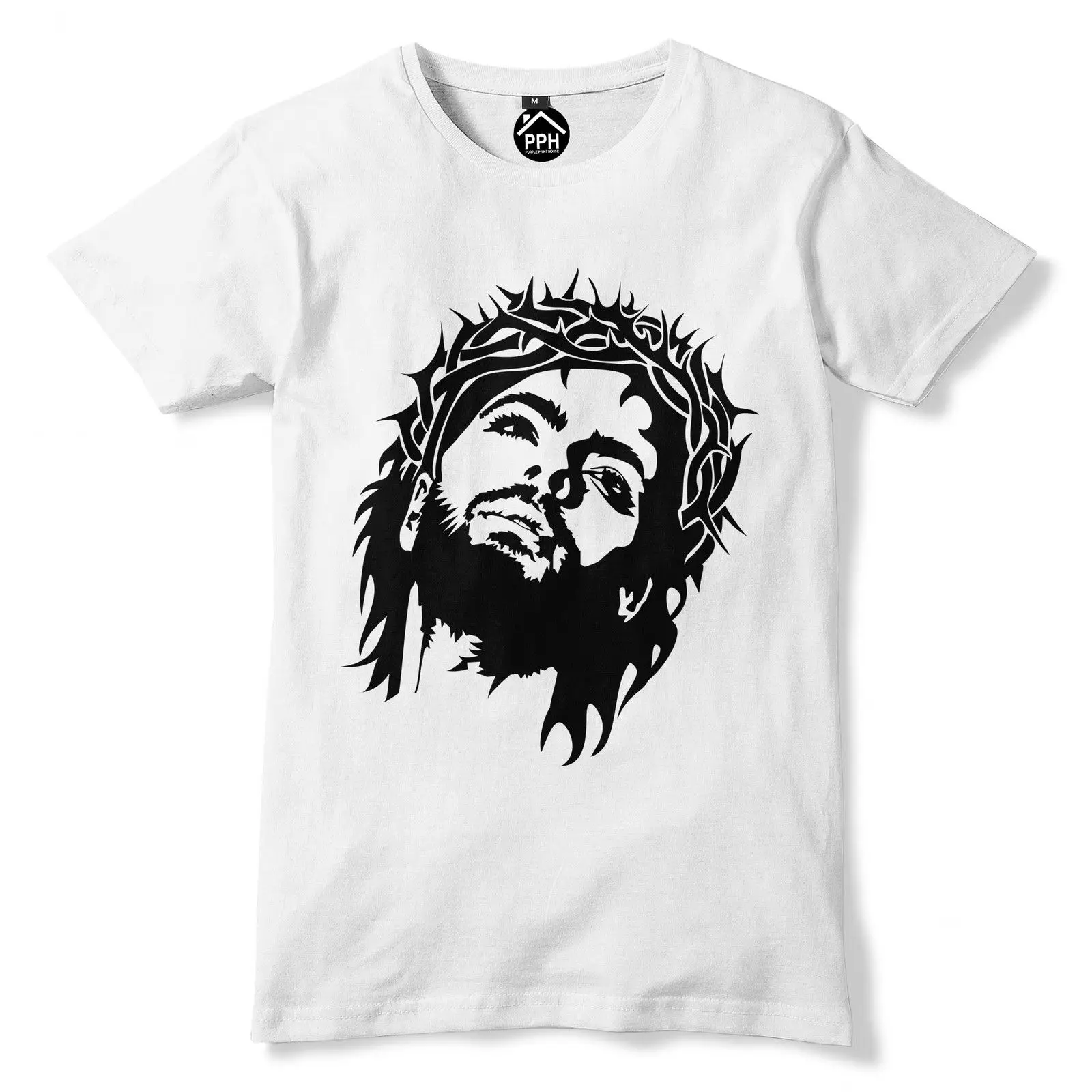 

Jesus Christ Face Tshirt Retro Religion Cross Crucifix Top Men Man Shirt 389