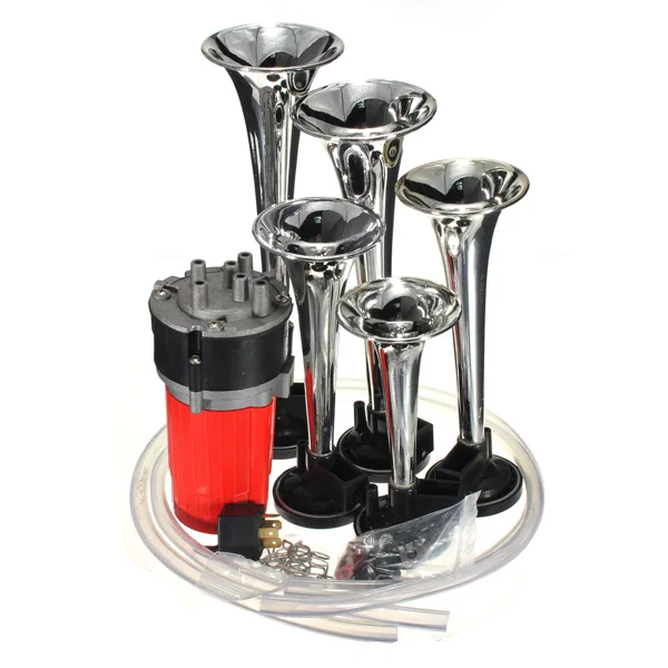 Universal 5 Trumpet Musical Dixie Dukes Of Hazzard Electronic Chrome Air Horn Compose Car Truck Boat 12V 125db | Автомобили и