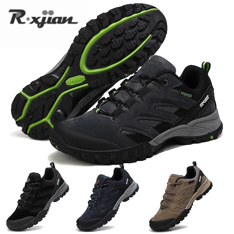 

Новейшие мужские походные туфли, охотничьи Нескользящие амортизирующие спортивные туфли высокого качества на толстой подошве, походная об...