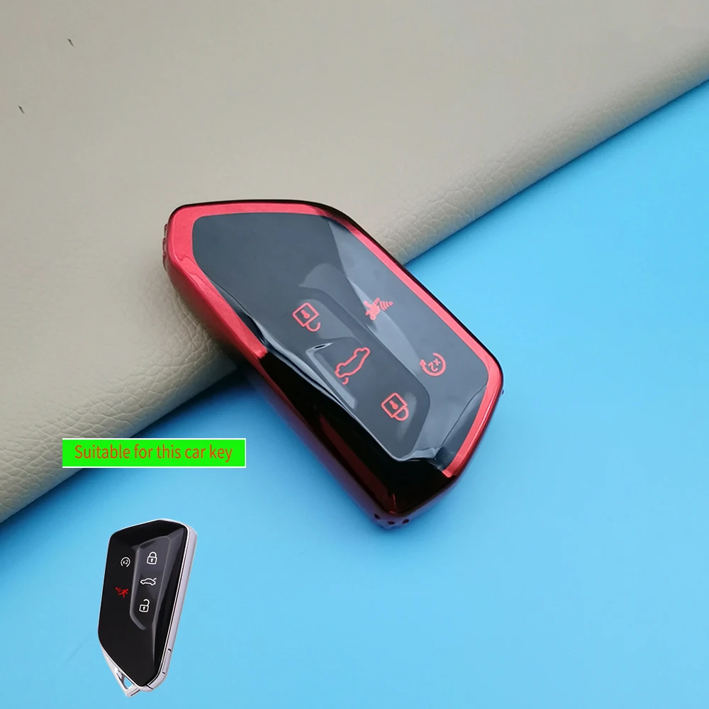 

For VW Golf 8 ID-4 TPU Holder Shell Key Cover For Skoda Octavia A8 MK4 Mk8 2020 2021 Seat Leon Mk4 Cupra Formentor Car Key Case