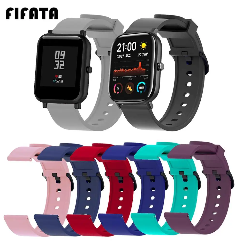 Ремешок силиконовый для Huami Amazfit Bip 20 мм браслет смарт-часов Xiaomi GTS | Электроника