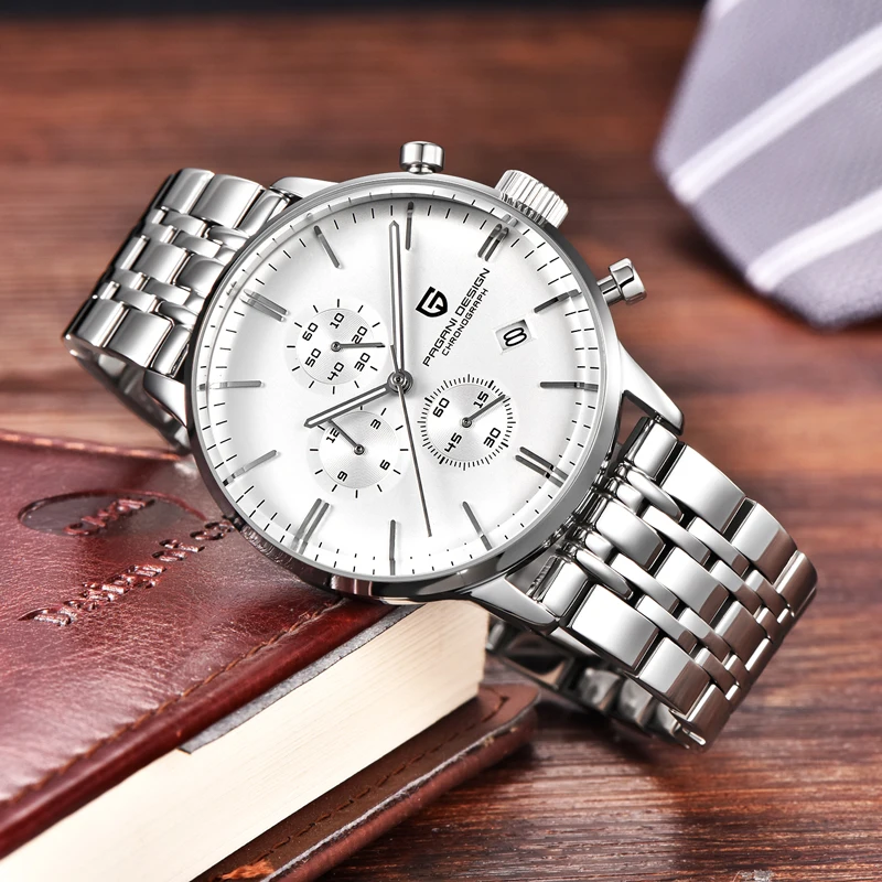 PAGANI DESIGN Stainless Steel Men'S Watch Luxury Quartz Japanese Movement Waterproof Chronograph Business Fashion Watch Relogio enlarge