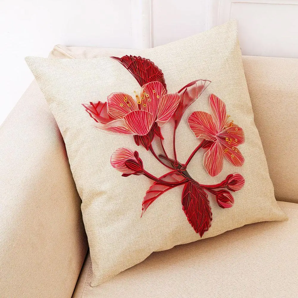 

1pc Variety of patterns Cushion Cover Woven Family Decorative Sofa Pillow Affection Family Case Home Throw D8W8