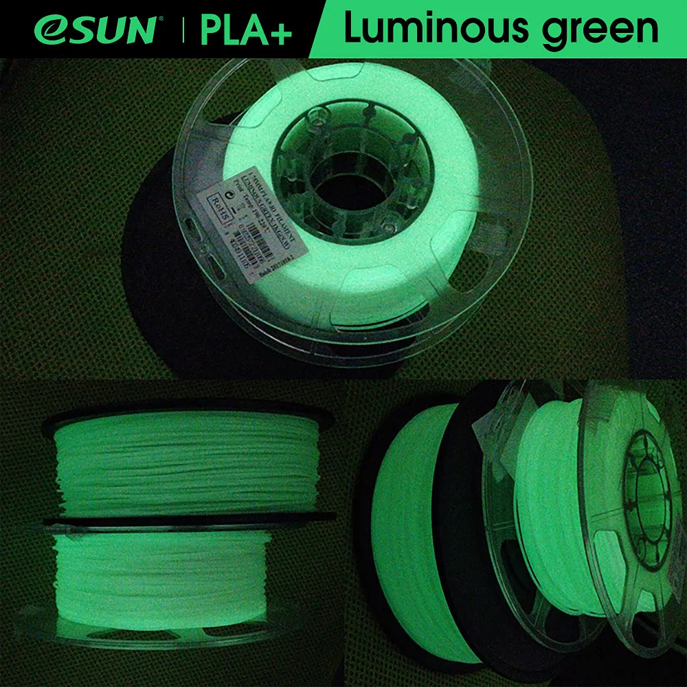 PLA+ Filament 1.75mm Glow in the Dark PLA Plus 3D Printer Material 1KG(2.2 LBS) Spool Luminous 3D Printing Filament for 3D Print