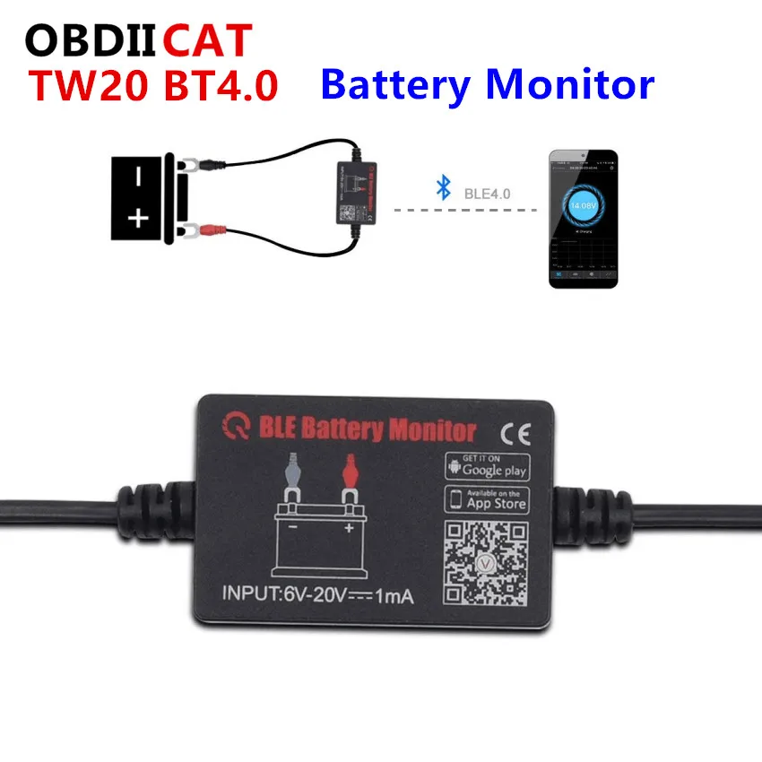 10 шт. DHL TONWON TW20 12V тестер батареи Bluetooth 4 0 напряжение беспроводной анализатор