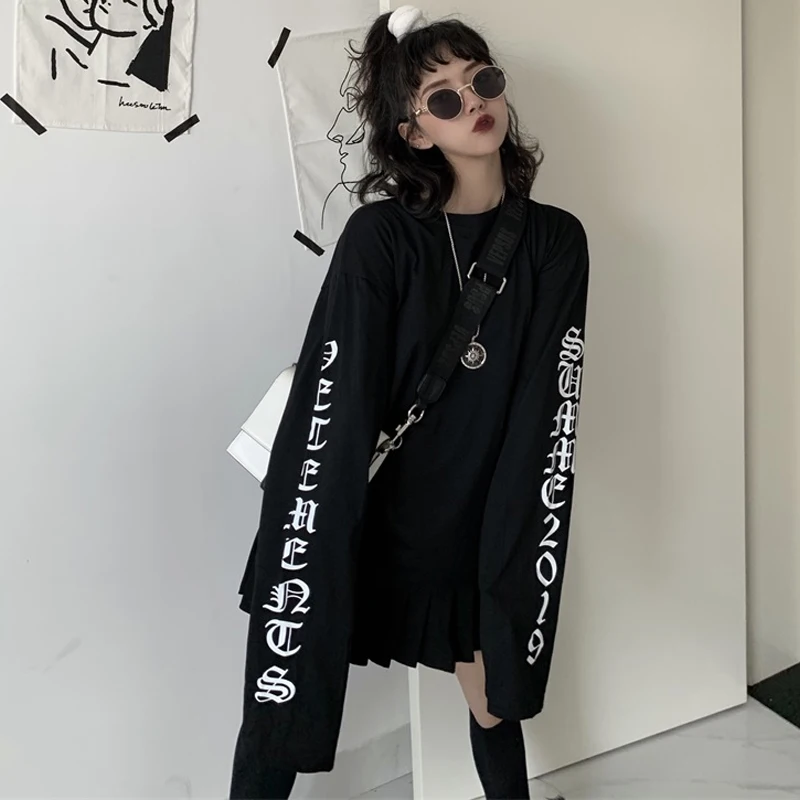 Женская футболка осень 2019 harajuku vogue уличная одежда друзья с буквенным принтом