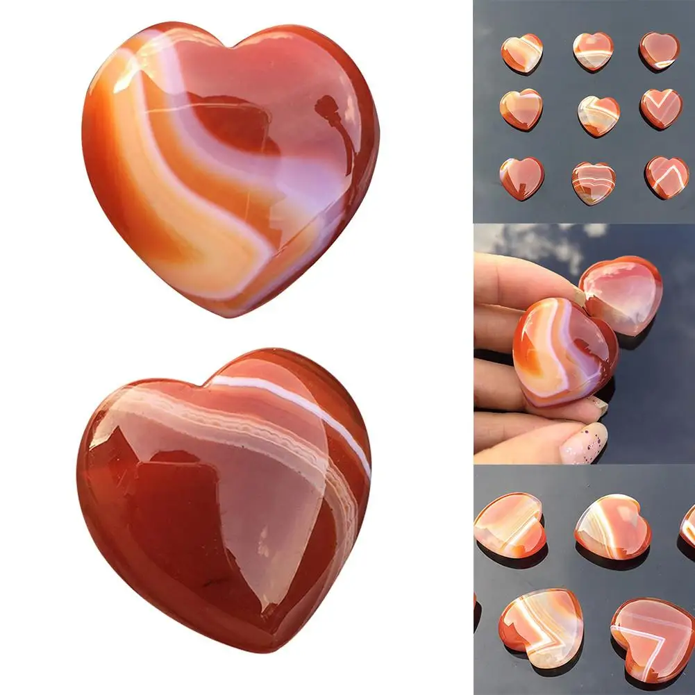 1 шт. Природный камень в форме сердца из розового кварца полоску Агат с украшением