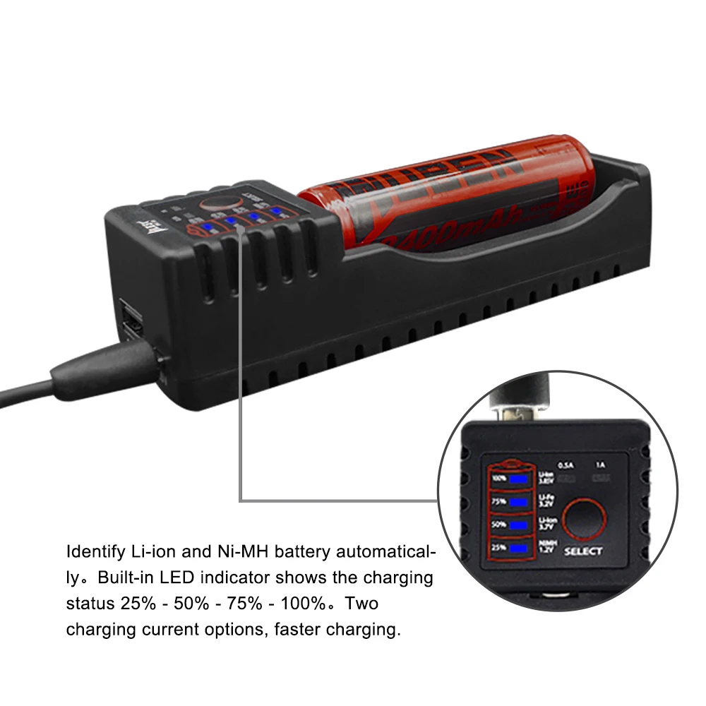 18650 зарядное устройство для 26650 16340 RCR123 14500 LiFePO4 1 2 в Ni MH Cd перезаряжаемый