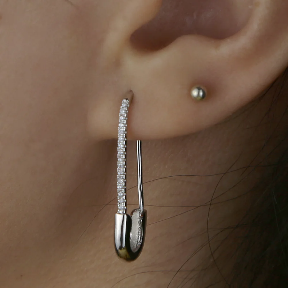 Женские серьги гвоздики с золотым и серебряным покрытием золотистые Серебристые