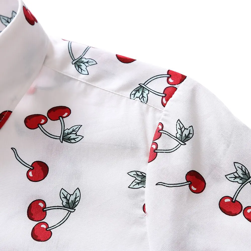 Новинка 2021 дизайнерская модная женская блузка с принтом вишни Женская