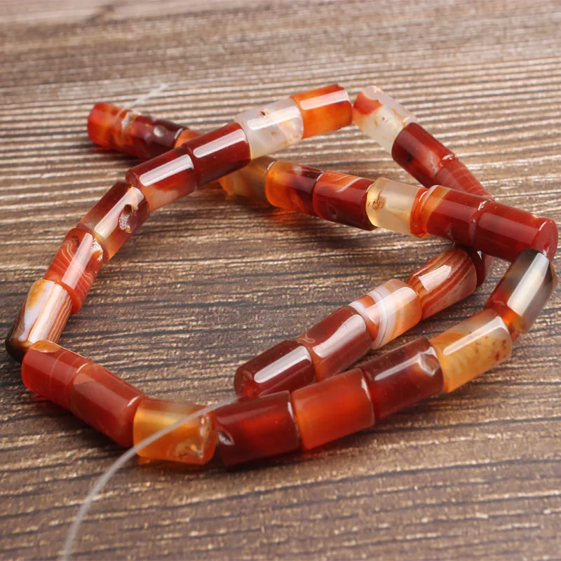 21x7mm 32beads Lan Li, модные натуральные ювелирные изделия, красный Сардоникс, камни, свободные бусины, сделай сам, женский браслет, ожерелье, серьги-гвоздики и аксессуары - Цвет: 21x7mm 32beads
