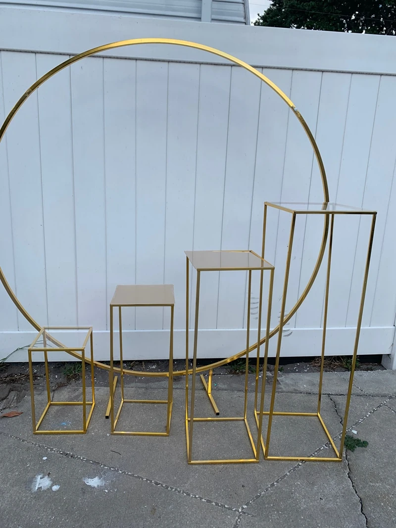 5 шт. железный круг арка цветок Plinth столб торт стенд воздушные шары поделки