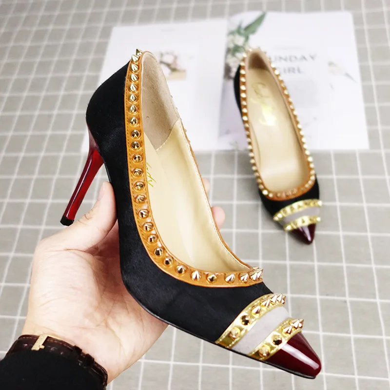 

hair stiletto heel color sexy 2021 pumps genuine leather