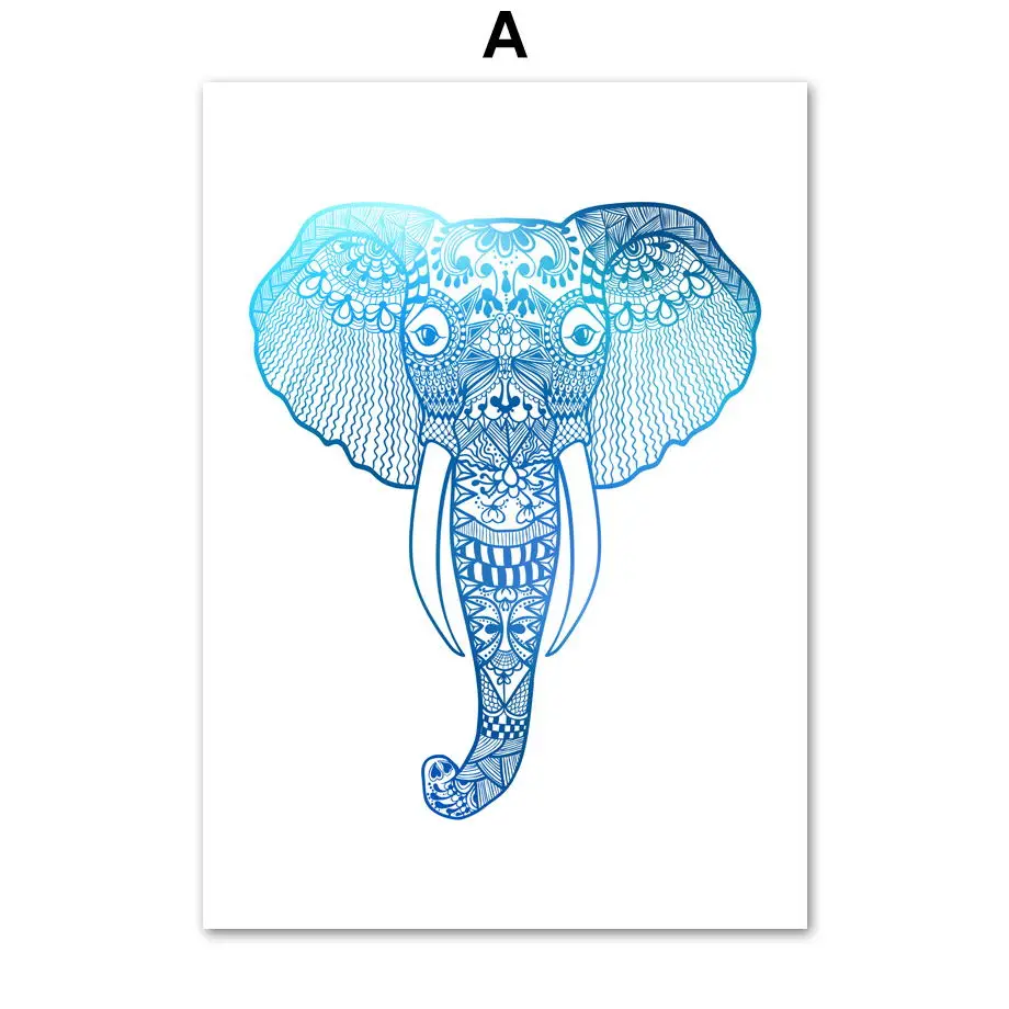 Абстрактный геометрический слон гора настенная Картина на холсте скандинавские