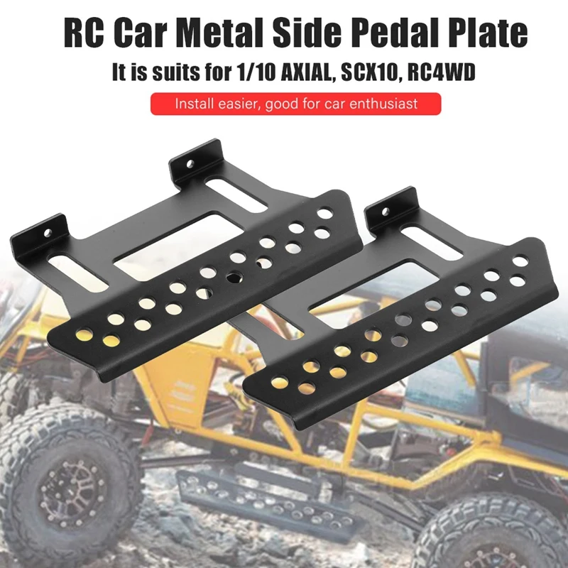 

2Pcs Metal Side Pedal Plate Black with 1/10 RC4WD Aluminum Frame Beam Chassis Brace Gelande II D90 RC Rock Crawler Truck