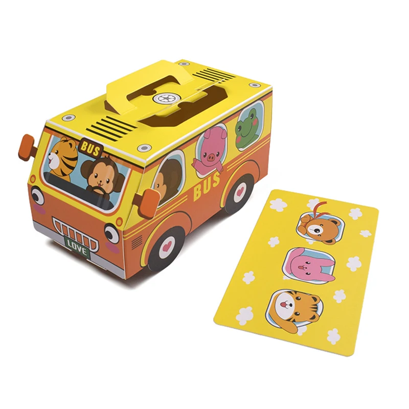 yellow x10pcs В форме автобуса коробка конфет животные в машине упаковочная коробка для торта Подарочная сумка для детей день рождения автомобилей обратно в школу вечерние украшения - Цвет: yellow x10pcs