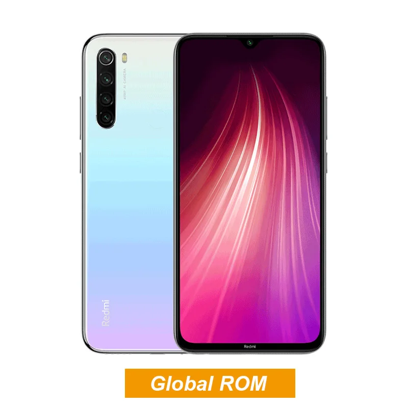 Смартфон Xiaomi Redmi Note 8 с глобальной прошивкой, 4 ГБ, 64 ГБ, 48 МП, четырехъядерный процессор Snapdragon 665, четыре ядра, дисплей FHD 6,3 дюйма, QC 3,0 - Цвет: White