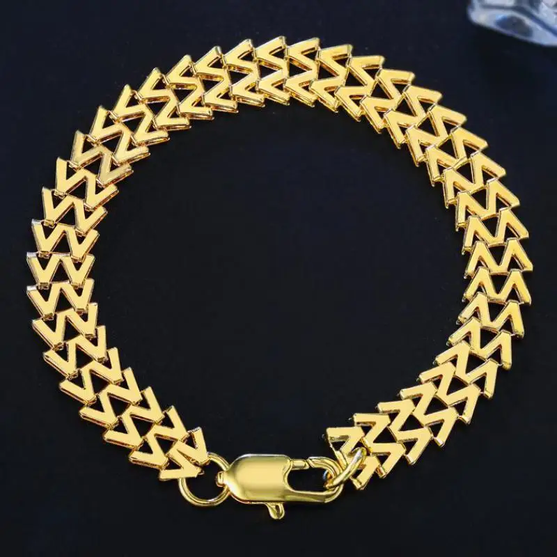 Браслет W образный золотого цвета 9 мм европейские и американские браслеты для