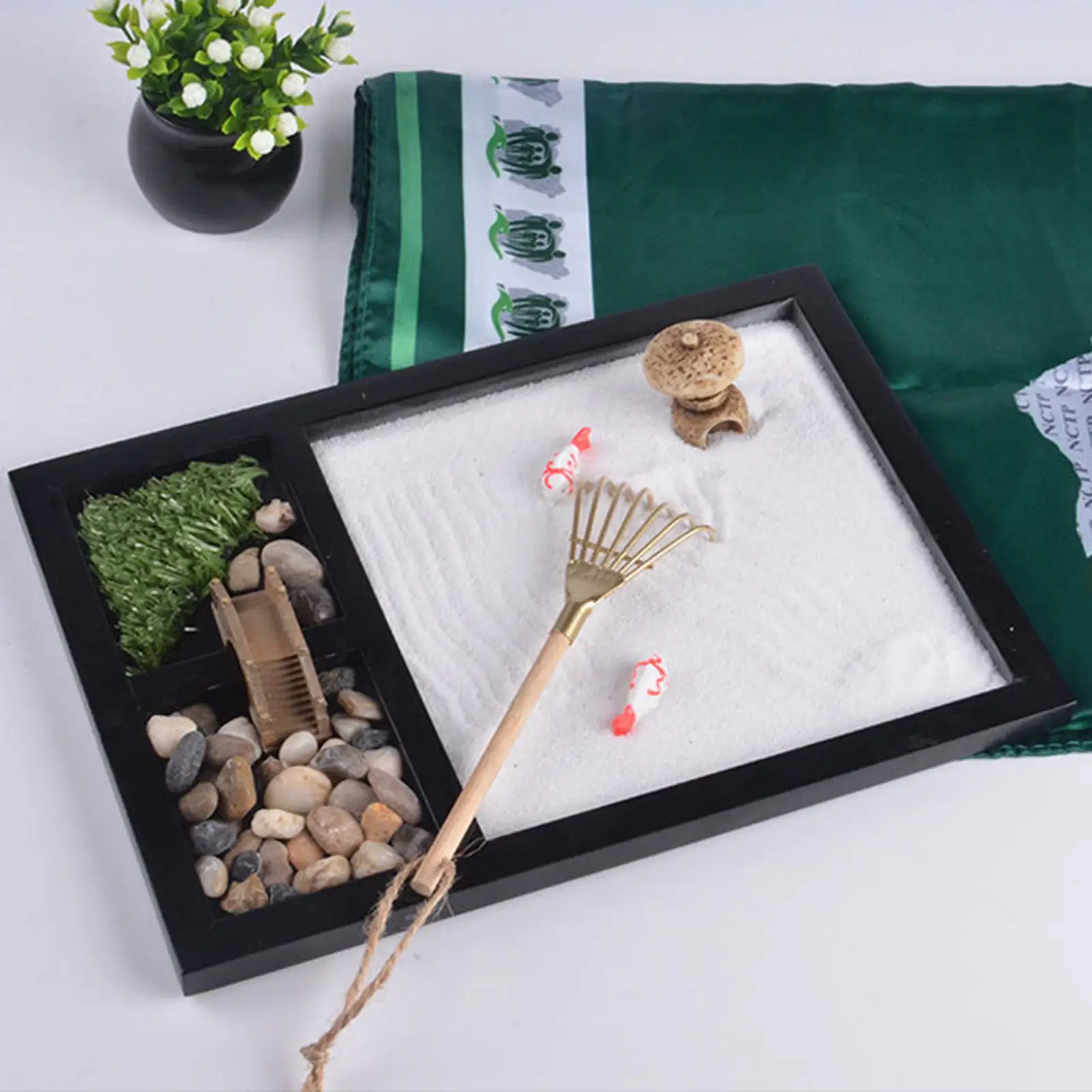 

Tabletop Meditation Meditation Garden Kit Rock Sand Garden for Desktop
