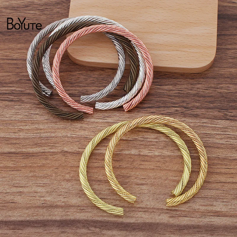 

BoYuTe (5 Pieces/Lot) 60MM Metal Brass Twisted Bangle Bracelet Base Factory Supply DIY Handmade Materials Wholesale