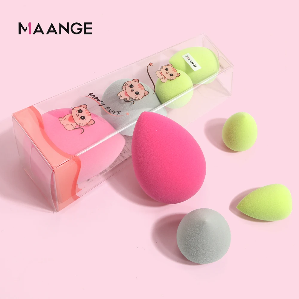 3/4 шт. разноцветные губки для нанесения основы макияжа |