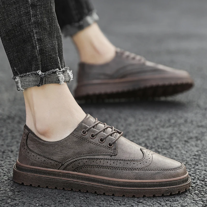 Новинка 2021 мужские кожаные мокасины в британском стиле ретро Повседневная