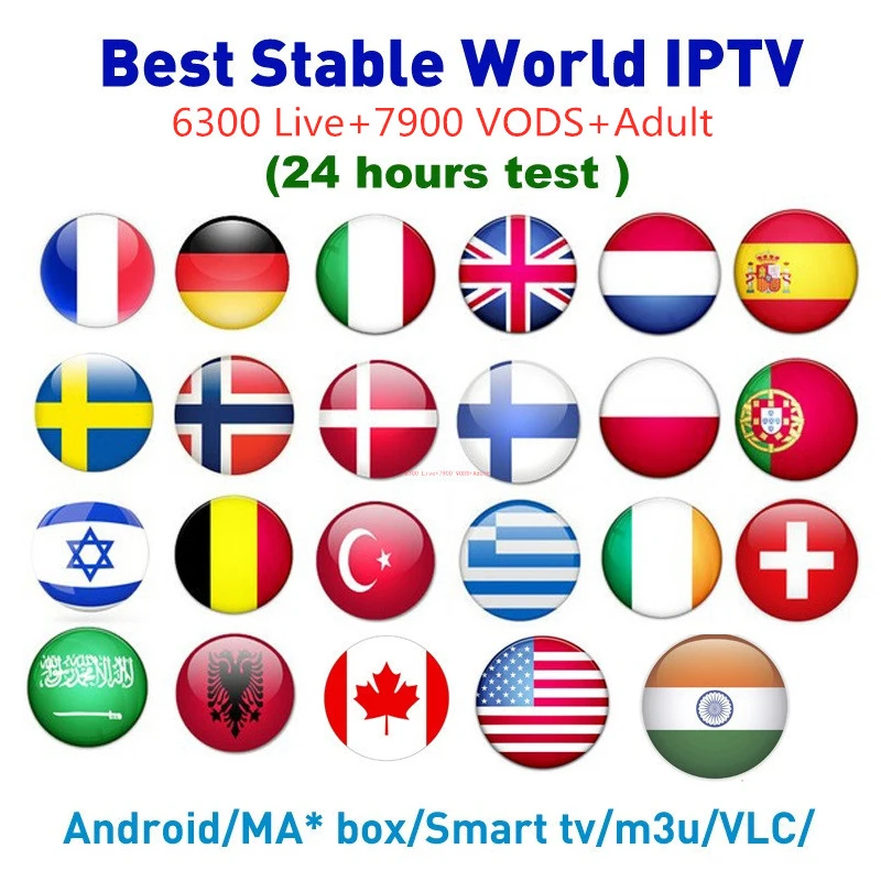 Французский IP tv 1 год подписки 6000 Европа арабский Швеция Netherland Германия Италия Великобритания США VOD IP tv m3u enigma2 Android tv Box