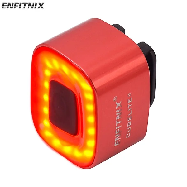 Red Enfitnix автомобильный тормозной дорожный велосипедный задний светильник, умный датчик, велосипедный MTB задний светильник, USB зарядка, велосипедный светодиодный, дышащий, автоматический зондирующий светильник - Цвет: Red