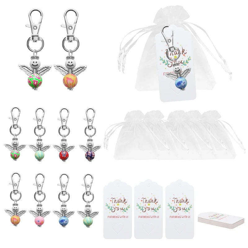 

20pcs Angel Keychain Favors Set Organza Gift Bags Thank You Tags for Baby Shower Wedding Favors Birthday Bridal Shower Gifts