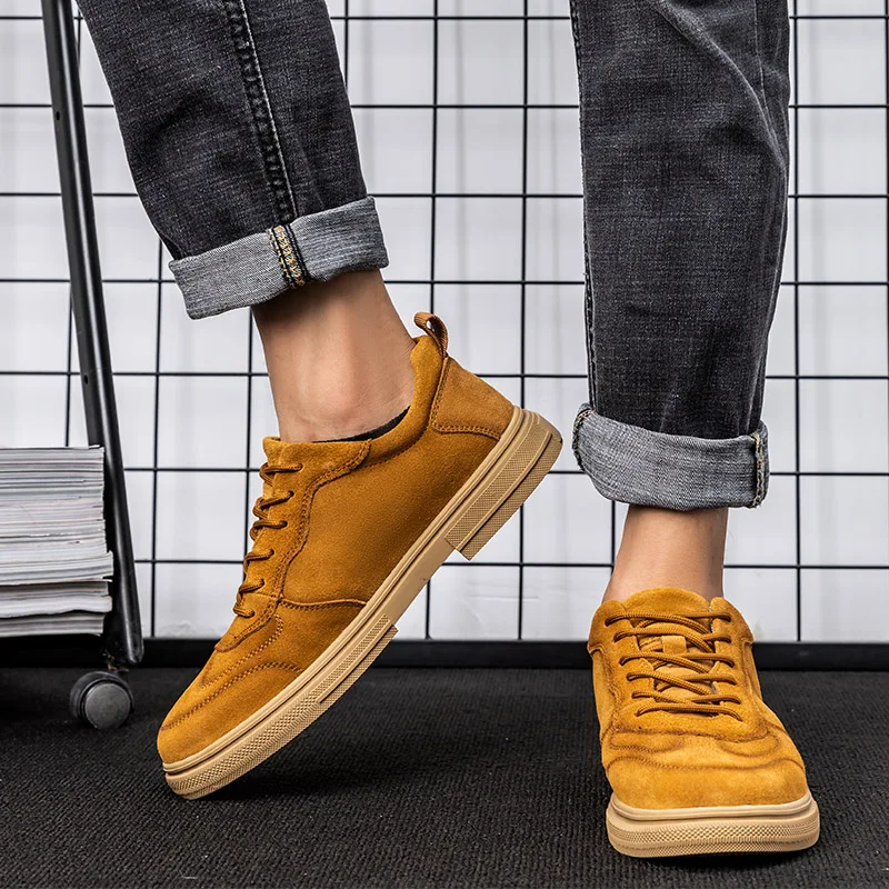 

Men's casual shoes new Hong Kong style classic retro leather sneakers trendy shoes cowhide suede leather men's sports shoes