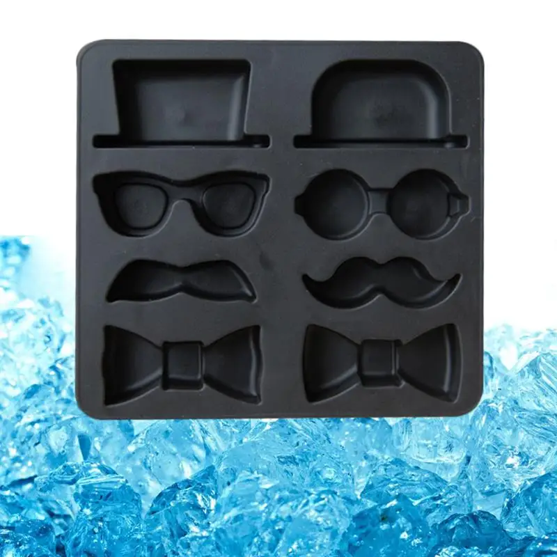 

Creative DIY Silicone Gentleman Style Ice Cube Beard Hat Tie Glasses Silicone Ice Trays Mold Silicone baking Cake Mold