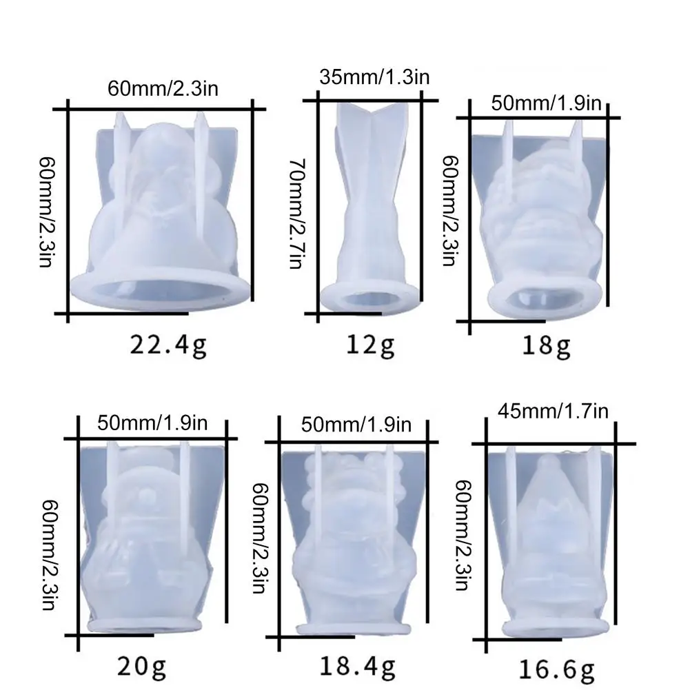 

6 Models Christmas Figurine Fondant Mold Cake Chocolate Clay Setting Plate Three-dimensional Doll Mold