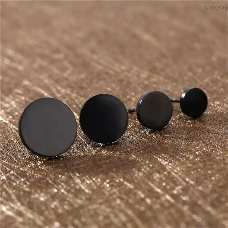 Hypoallergenic Earrings Gothic Unisex Stud earring Korean Fashion Black ear For Women Men Punk Simple Wholesale | Украшения и