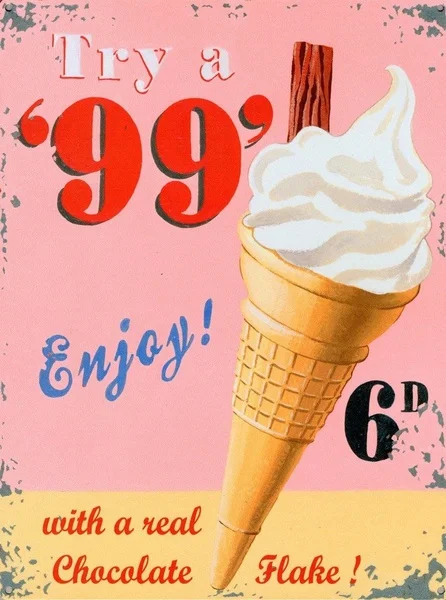 

New Try a '99 Iconic Ice Cream Metal Tin Sign Bar Pub Garage Decorative Art Painting Plaque