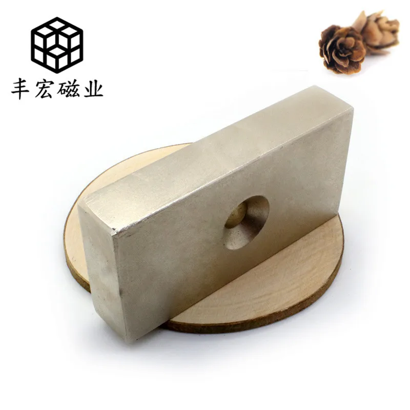 

100*50*10-10 N52 NdFeB magnet iron absorber for industrial strong magnetic mining machine 100*50*10 hole 10