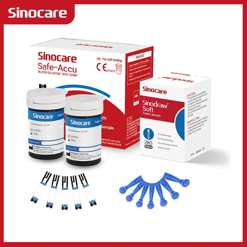 Тест-полоски для глюкометра Sincare Safe-Accu, 100 шт., 200/400 шт. - изображение