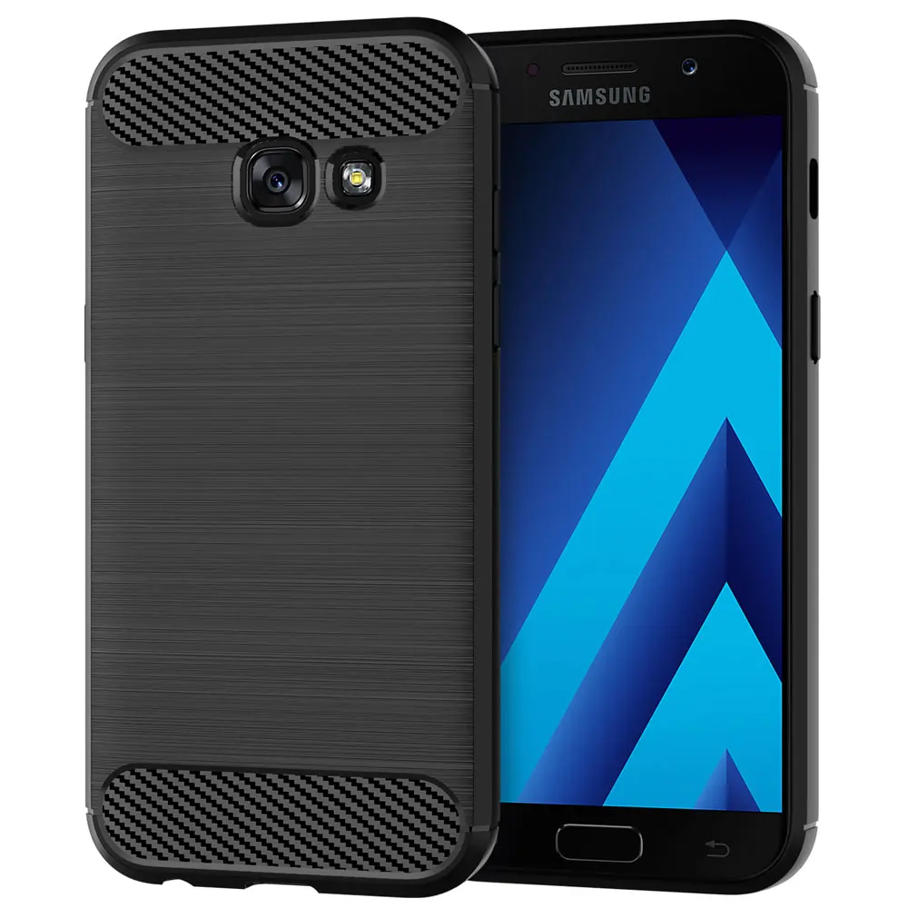Силиконовый чехол для телефона Samsung Galaxy A5 A3 A7 2017 мягкий из углеродного волокна A 3 5