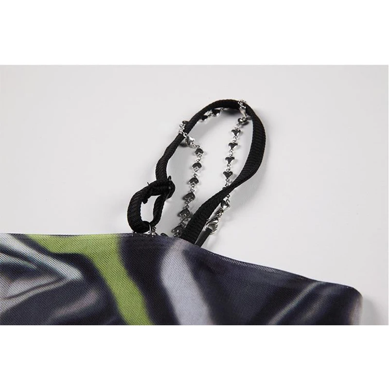 Жилет женский с принтом на цепочке пикантная уличная одежда без рукавов