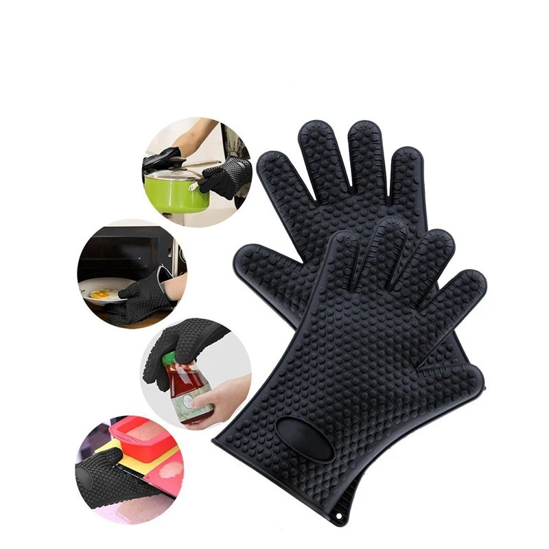

BBQ Gloves High Temperature Resistance Oven Mitts 240 Degrees Barbecue Heat Insulation Corrosion Microwave Oven Gloves