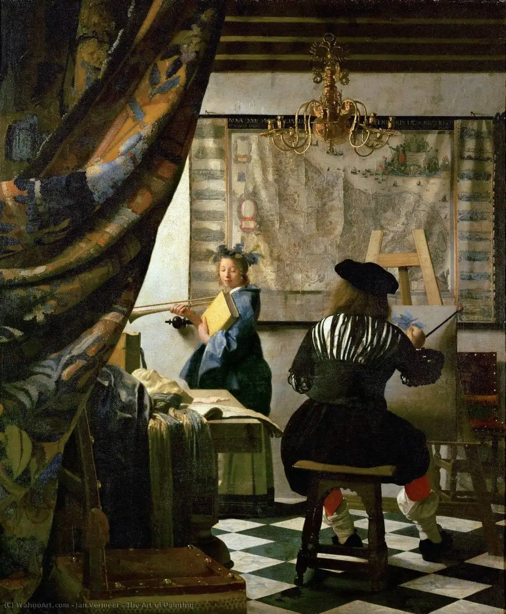 Netherlands Jan Vermeer The Art of Painting SILK POSTER Wall Home Decorative painting | &amp Calligraphy