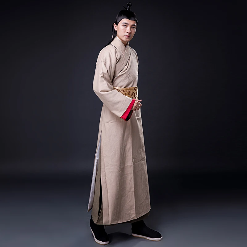 Льняная одежда Китайские мужские костюмы Ханьфу для актеров Министры и ученые эпохи песни косплей необычные.