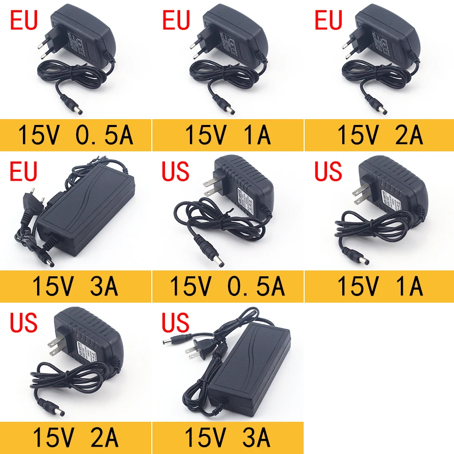 AC 110 240V DC 3V 5V 6V 9V 12V 15V 24V 0.5A 1A 2A 3A 5A 6A 8A Универсальный Мощность адаптер питания