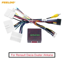 feeldo car android stereo 16pin power wiring harness cable adapter with canbus box for renault dacia duster arkana xm3