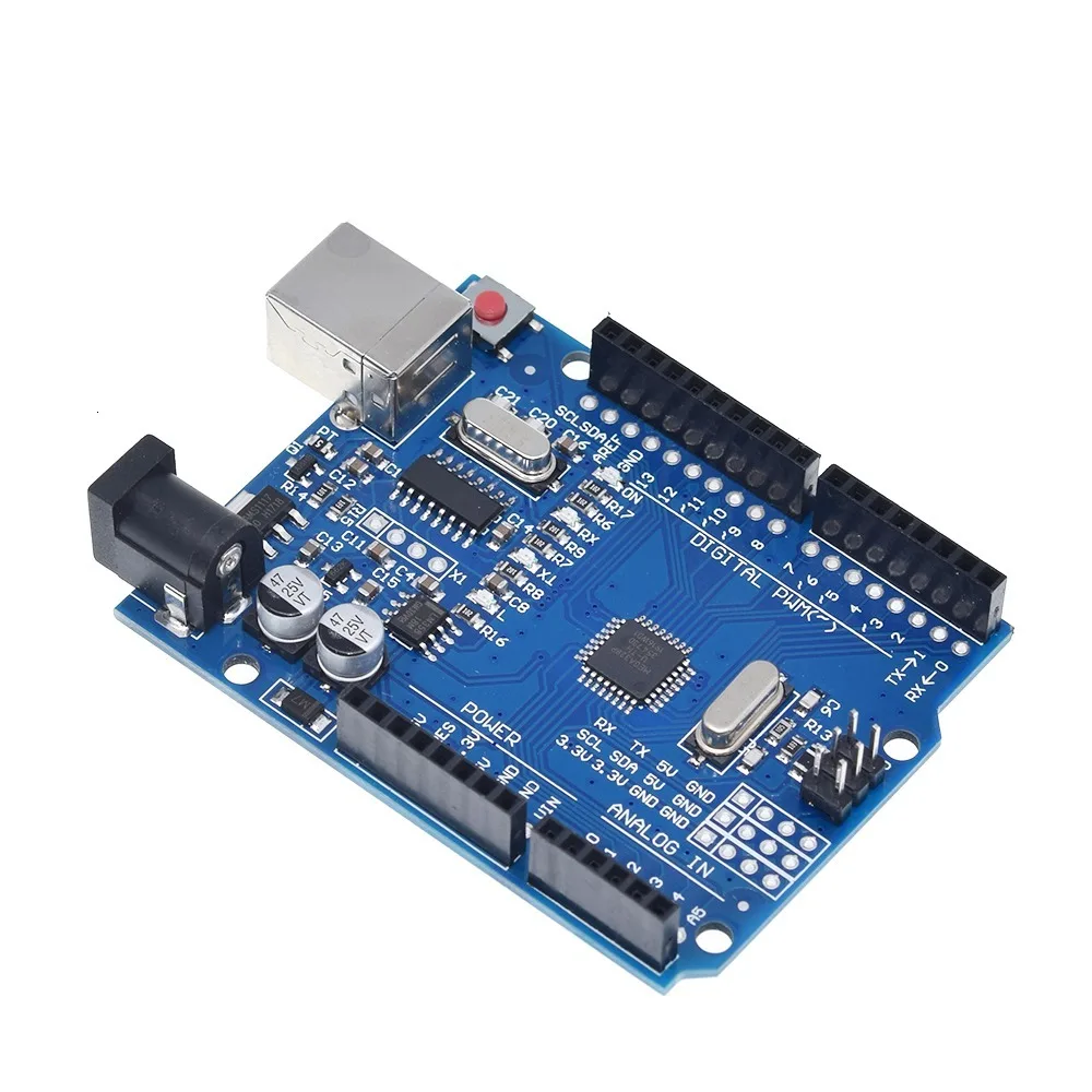 TZT UNO R3 макетная плата ATmega328P CH340 CH340G для Arduino UNO R3 с прямым контактным разъемом
