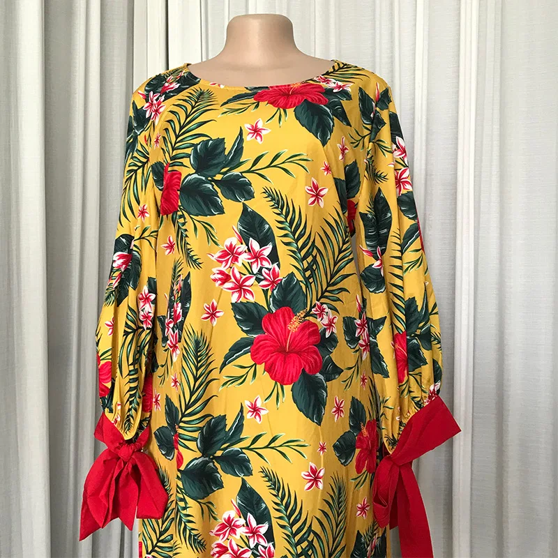 

African Dresses for Women Flower Pink African Clothes Sexy Slim Ruffle Sleeve Robe Evening Long Dress African Clothes